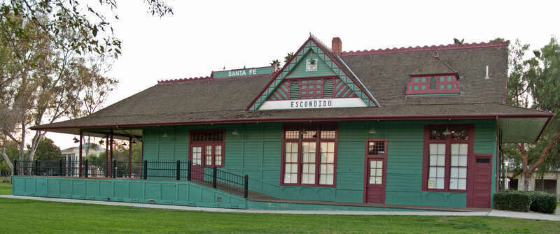 Santa Fe train station in Grape Day Park, Escondido, California