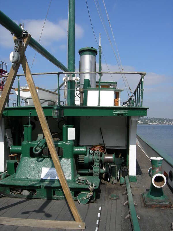 The tugboat Arthur Foss, built 1889, one of the historic fleet of Northwest Seaport, South Lake Union Park, Seattle, Washington, USA. The tug is a Seattle city landmark and is listed on the National Register of Historic Places, ID #89001078.