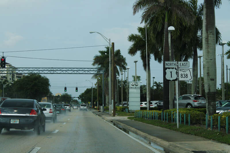 One of the few places where US 1 has a concurrency in Florida, along Sunrise Boulevard (FL838).