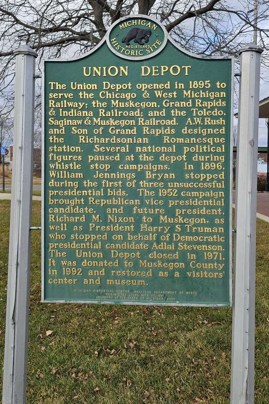 Union Depot Muskegon Michigan Historical Marker
