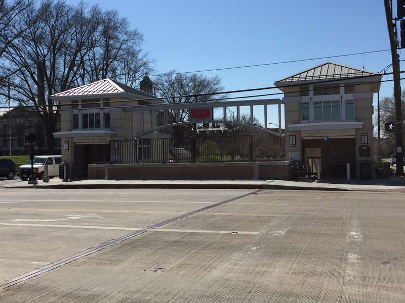 Van Aken - Lee Rapid Station on the Blue Line of the Cleveland RTA Rapid Transit in April 2016
