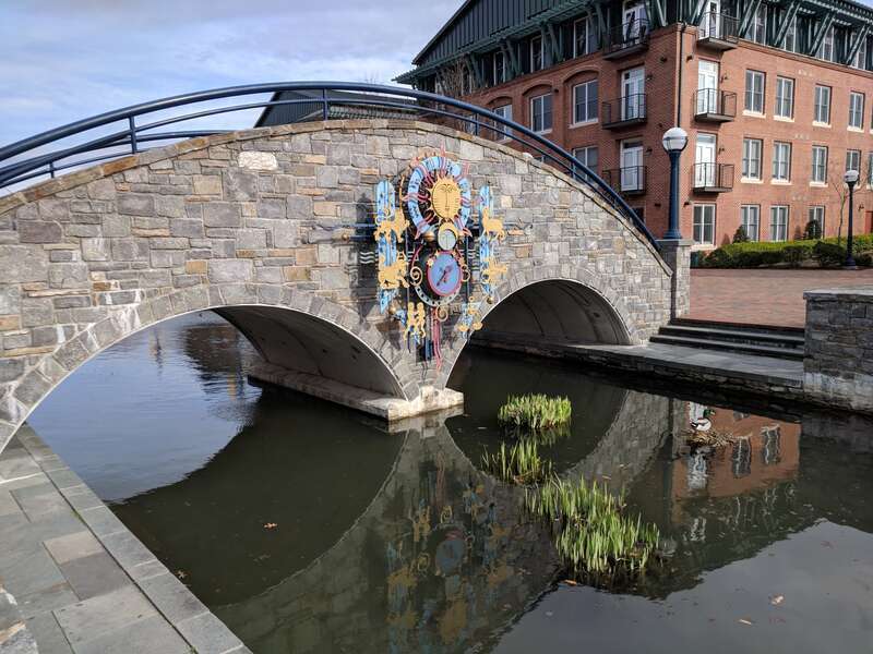 Carroll Creek Park in downtown Frederick, Maryland.