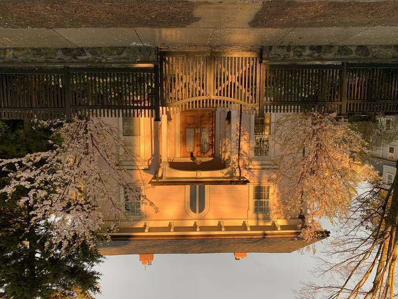 Vinton House April 2020 at sunset