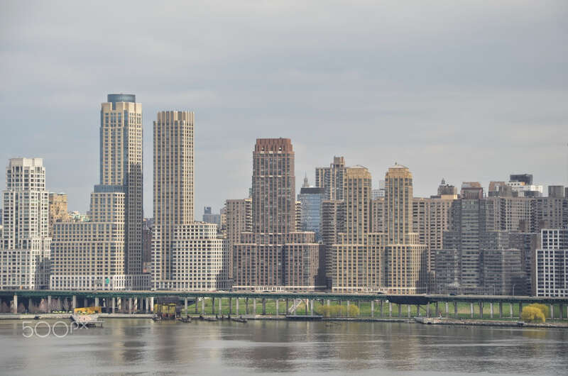 File is named in error; this is Trump Place residential skyscrapers, from Weehawken