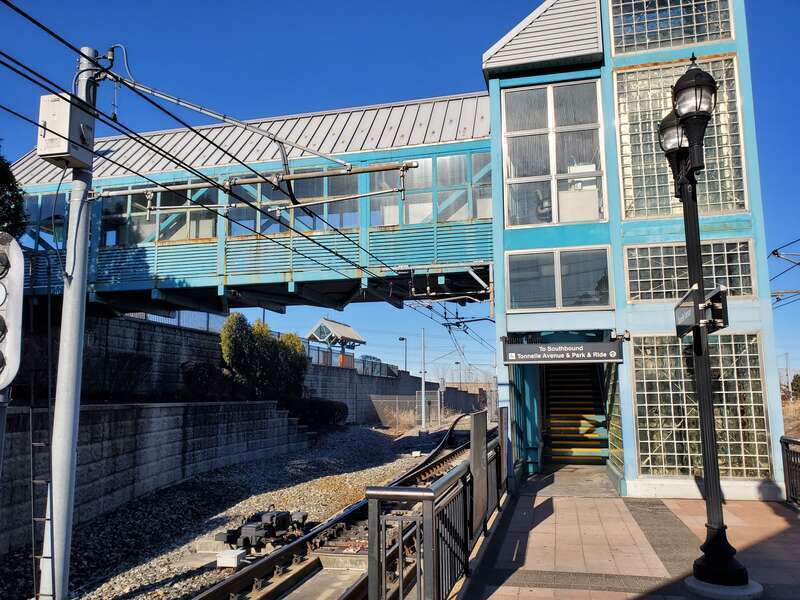 The west exit from Tonnelle Avenue station in December 2024