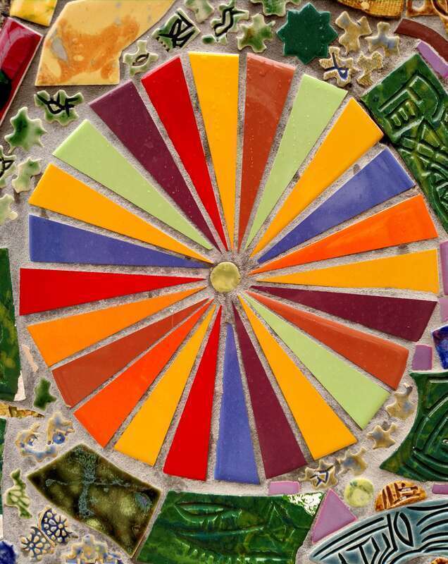 Decorative tile on a wall outside Vroman's Bookstore in Pasadena, California