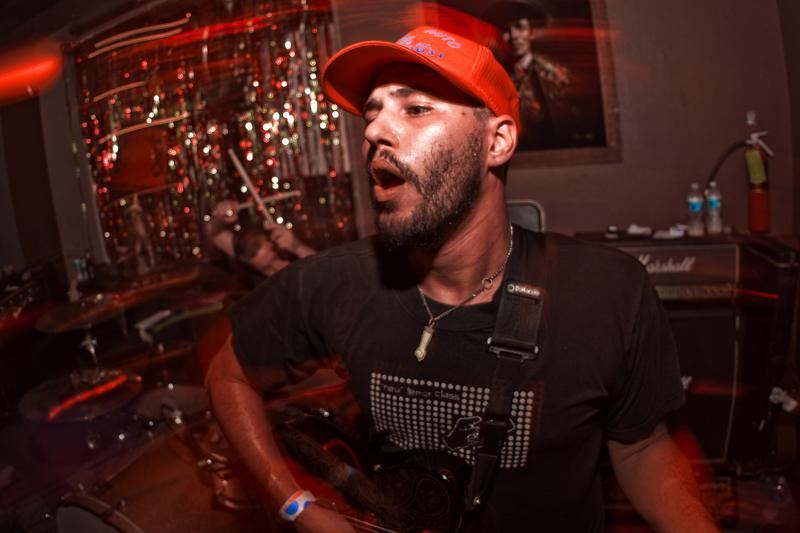 American melodic hardcore band As Friends Rust performing its first reunion show at The Atlantic in Gainesville, Florida on August 15, 2008. From left to right: Timothy Kirkpatrick and James Glayat.