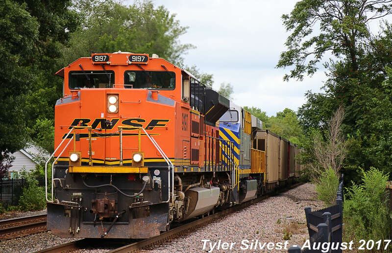 Burlington Northern Santa Fe 9197(SD70ACe), Citirail 1206(ES44AC), 9284(SD70ACe) and 9322(SD70ACe) Leading a Rerouted Westbound Coal Drag on the Emporia Sub before taking the Olathe Connector to go south on the Fort Scott Sub. Picture taken near the