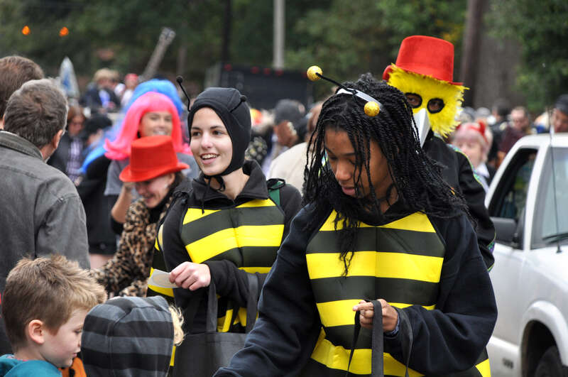 These birds and bees were handing out candy to children.  And not candy to not children.