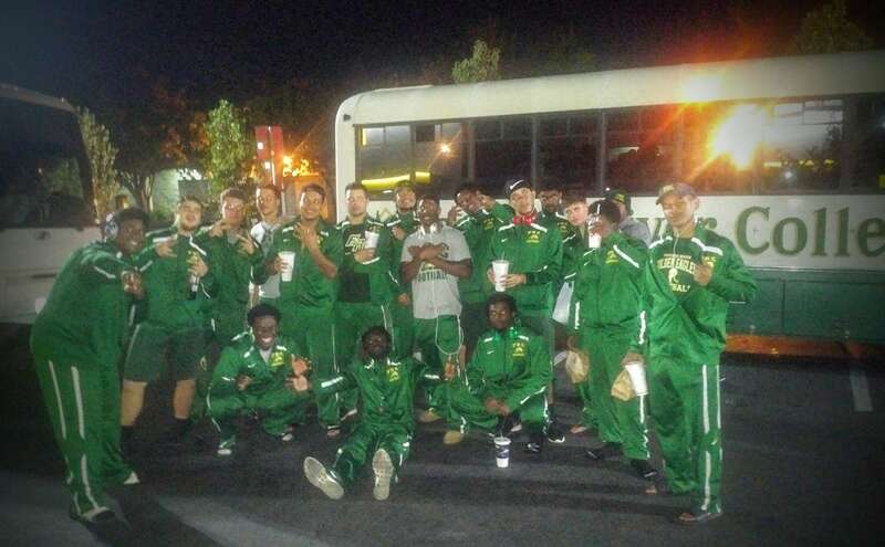 Feather River College football team from Quincy, California: the Golden Eagles stopping to eat on Monument Boulevard in Concord, California in September of 2016 after playing Laney College in Oakland