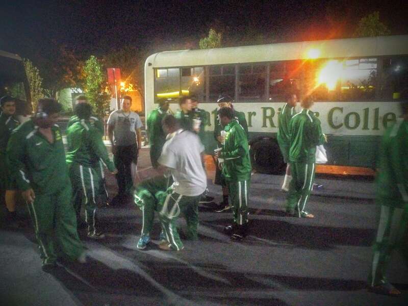 Feather River College football team from Quincy, California in September of 2016 after playing Laney College in Oakland and stopping on Monument Boulevard in Concord to eat.