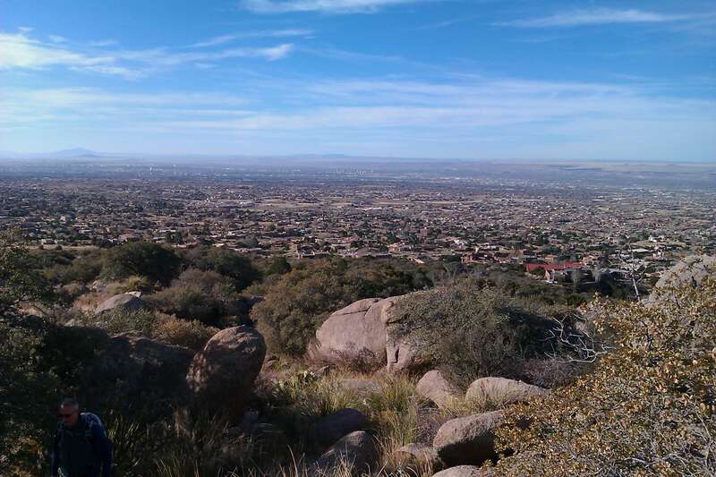 Foothills of the Sandia Mountains, looking out over Albuquerque, New Mexico