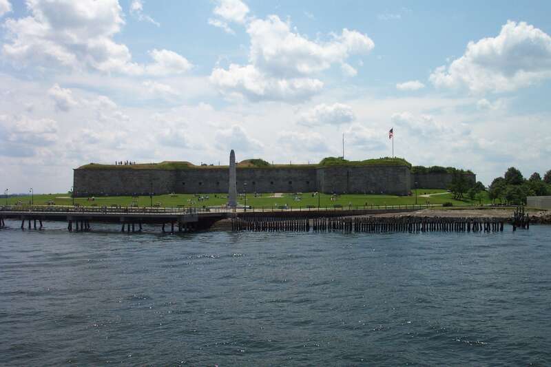 Fort Independence, on Castle Island, in the harbor approaches to Boston, Massachusetts. For more information see the Wikipedia article w:en:Castle Island.