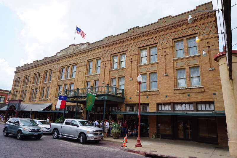 The Stockyards Hotel in the Fort Worth Stockyards in Fort Worth, Texas (United States).