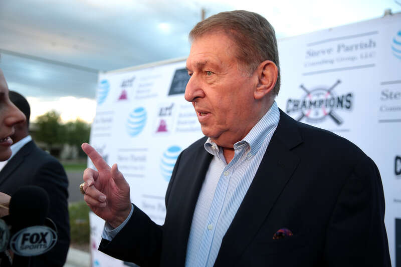 Jerry Colangelo on the red carpet at the Dinner of Champions hosted by Tony La Russa's Animal Rescue Foundation at Steak 44 in Phoenix, Arizona.

Please attribute to Gage Skidmore if used elsewhere.