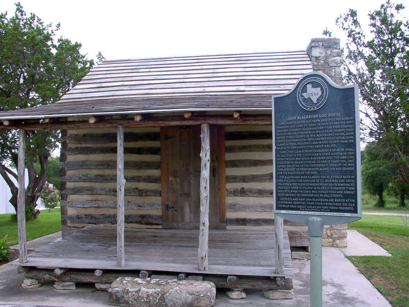 John Churchill Gaines Blackburn (1832-1912) was born in Tennessee and came to Texas in 1853. He and his wife Mary Ann Chambers Blackburn (1831-1908) first stopped with other family members in Williamson County, then moved to Bell County in 1854.