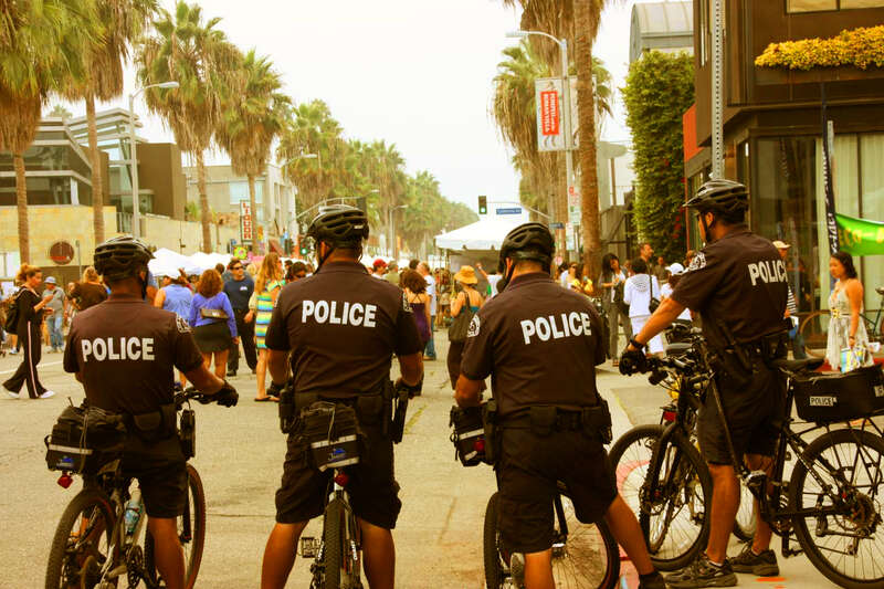 LAPD officers on bicycles.