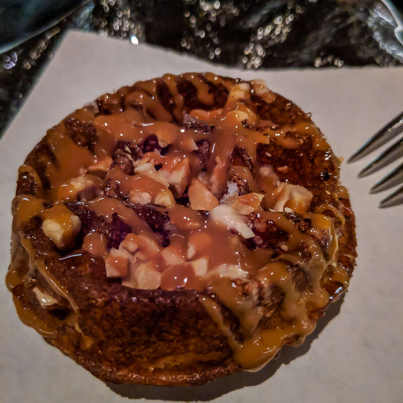 The Foieffle (Air waffles, foie espuma, peanut butter, honey) at Bazaar Meat by José Andres in Las Vegas