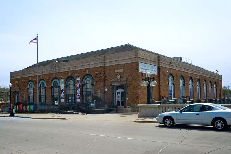 Old Aurora, Illinois Post Office in the Stolp Island Historic District. On the NRHP since September 10, 1986. Stolp Island, Aurora, Kane County, Illinois. Now a museum.