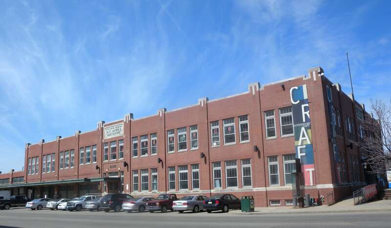 Looking west at Pennsylvania Railroad Fruit Auction &amp;amp; Sales building, 3100 Smallman Street, on a sunny midday.