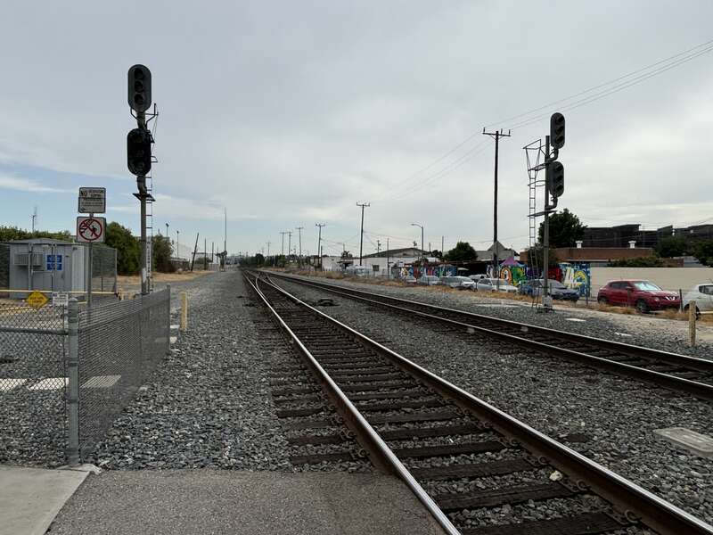 Railroad tracks between L.A. and Glendale at West Chevy Chase Drive.
