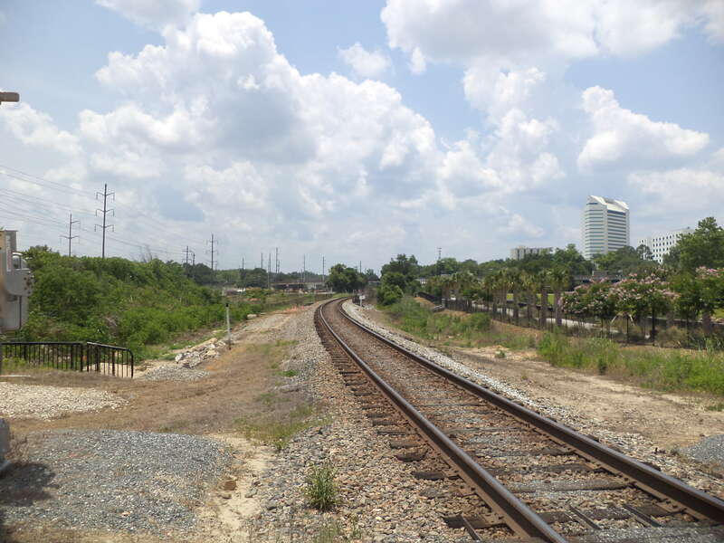 S Gadsden St RR Xing looking W, Tallahassee, Leon County, Florida