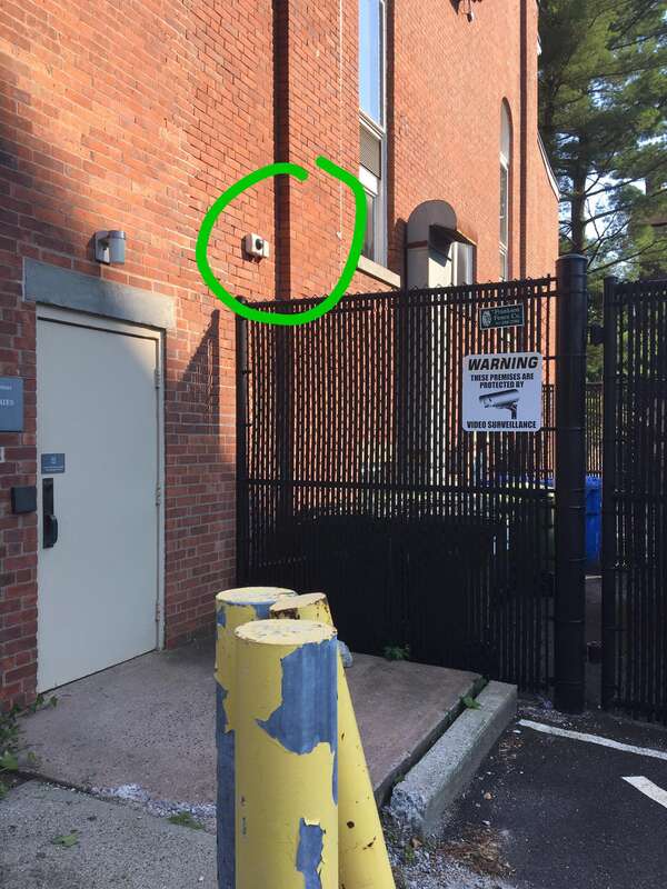 Dome surveillance camera - 302 Temple Street in New Haven, Connecticut