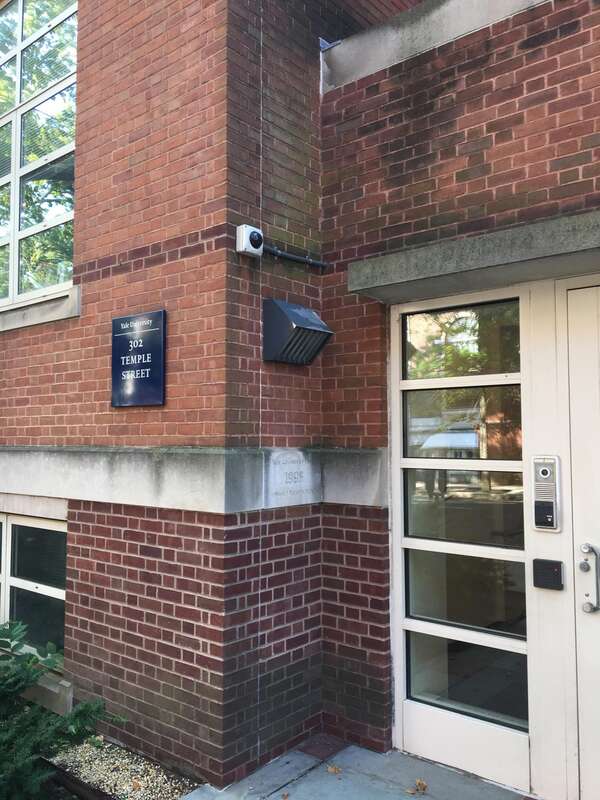 Dome surveillance camera - 302 Temple Street in New Haven, Connecticut