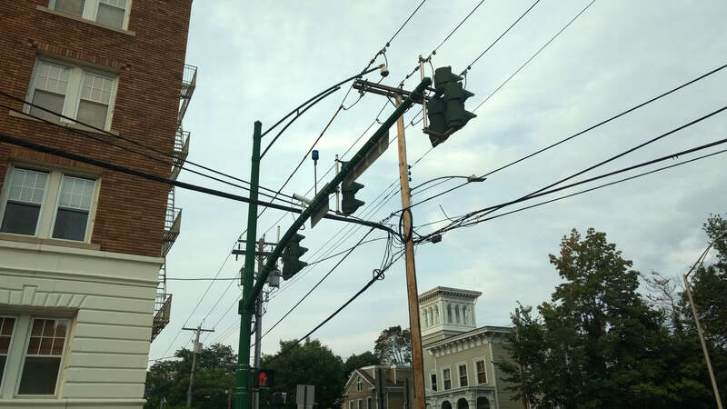 Orange and Trumbull dome at corner