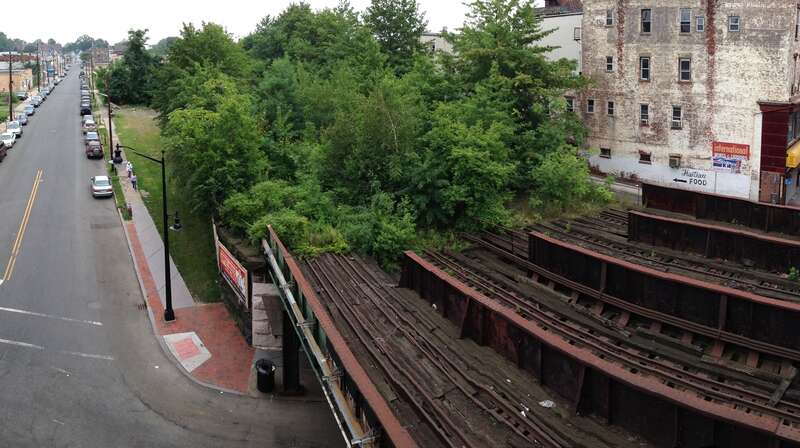 The old overgrown tracks at Elizabeth Station