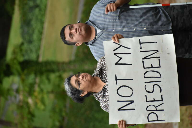 When Trump came to Greensboro for a fundraiser, over a hundred residents showed up in protest or support.