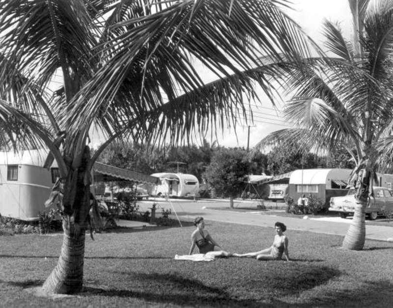 Local call number: c017603
Title: Unidentified women sunbath at the Hollywood Beach Trailer Park: Hollywood, Florida
Date: January 1953
Physical descrip: 1 photoprint - b&amp;amp;w - 4 x 5 in.
Photographer: Charles Barron
Series Title: Department  of
