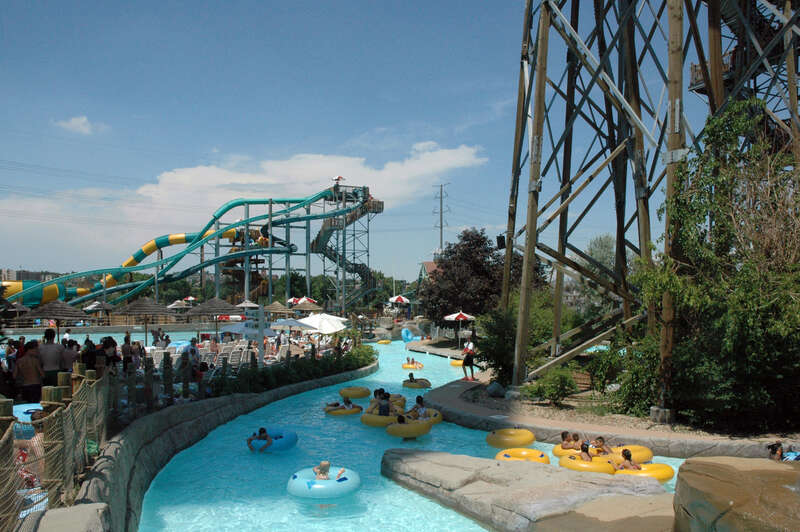 Water park rides, Elitch Gardens Theme Park, Denver, 2009