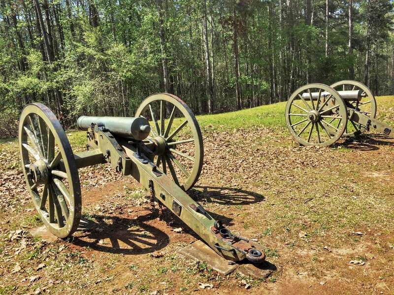 These 12 pounder muzzle loading howitzers used by Confederate troops were capable of being reloaded and fired about four times per minute.
