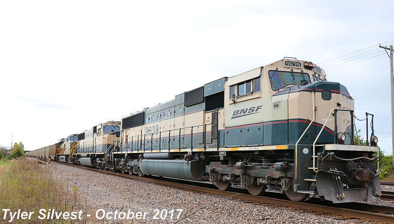 Burlington Northern Santa Fe 5812(ES44AC), 9385(SD70ACe), Citirail 1313(ES44AC), 9816(SD70MAC), 9639(SD70MAC) Leads a Coal Drag Southbound on the BNSF Fort Scott Sub at the CP 215 Signals near Dennis Avenue Crossing East of Keeler Street in Olathe,