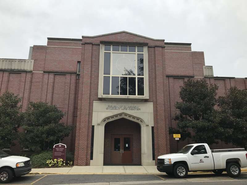 view of the Askew Student Life Center from the front