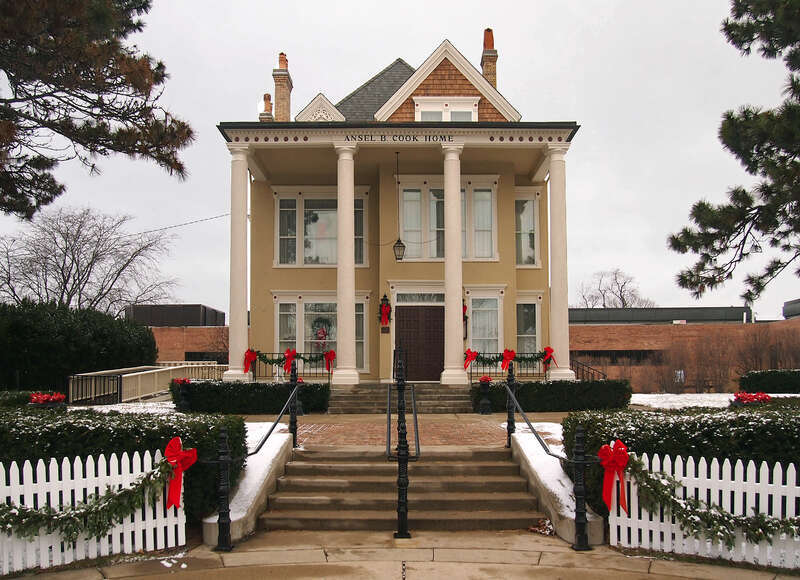 Ansel B. Cook Home (later Cook Memorial Library), 413 N Milwaukee Ave, Libertyville, Illinois, USA.  Viewed from the east.  





This is an image of a place or building that is listed on the National Register of Historic Places in the United States