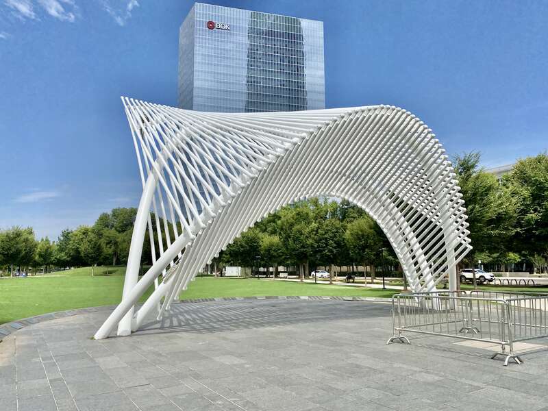 Built in 1983-1985, this Modern building was designed by Conklin and Rossant as part of the construction of the Myriad Botanical Gardens, which began construction in 1971.  The building consists of a large cylinder that is 224 feet (68 meters) long