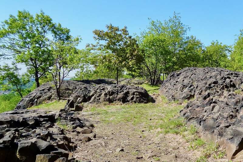 View of basalt at Garret Mountain Reservation, Woodland Park, New Jersey.