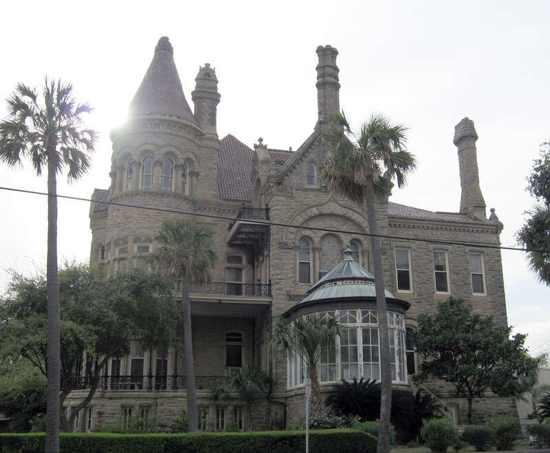 The Bishop's Palace on Broadway and 14th St. in Galveston, Texas. It was listed in the National Register of Historic Places in 1970.