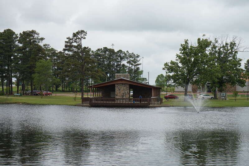 Lake Dieffenbacher and the pavilion at Bobby Ferguson Park in Texarkana, Arkansas (United States).