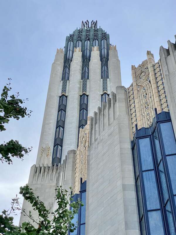 Built in 1927-1929, this Art Deco-style building was designed by Bruce Goff and Adah Robinson for the congregation of Boston Avenue United Methodist Church, organized in 1893 as a part of the Methodist Episcopal Church, South.  The building was