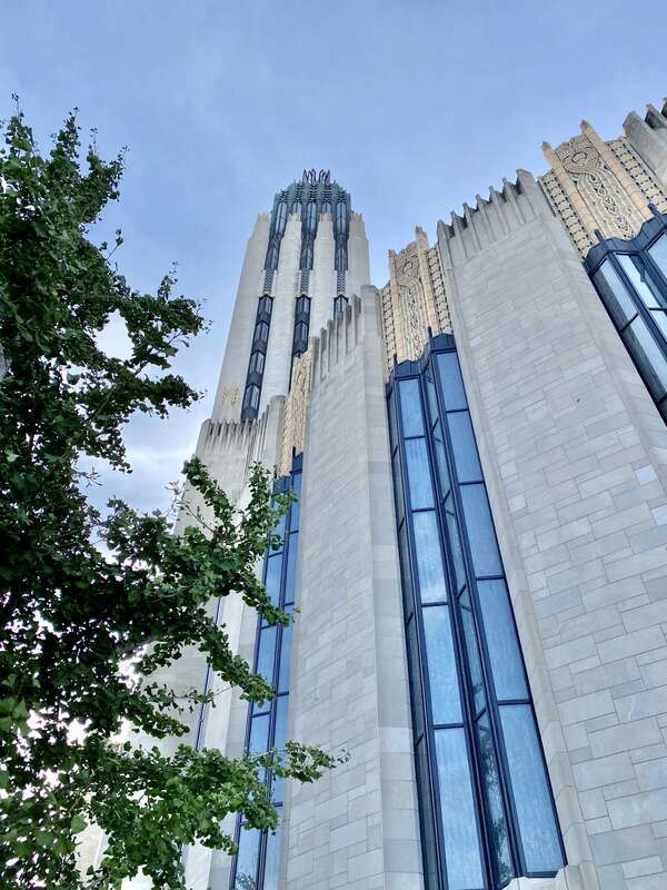 Built in 1927-1929, this Art Deco-style building was designed by Bruce Goff and Adah Robinson for the congregation of Boston Avenue United Methodist Church, organized in 1893 as a part of the Methodist Episcopal Church, South.  The building was