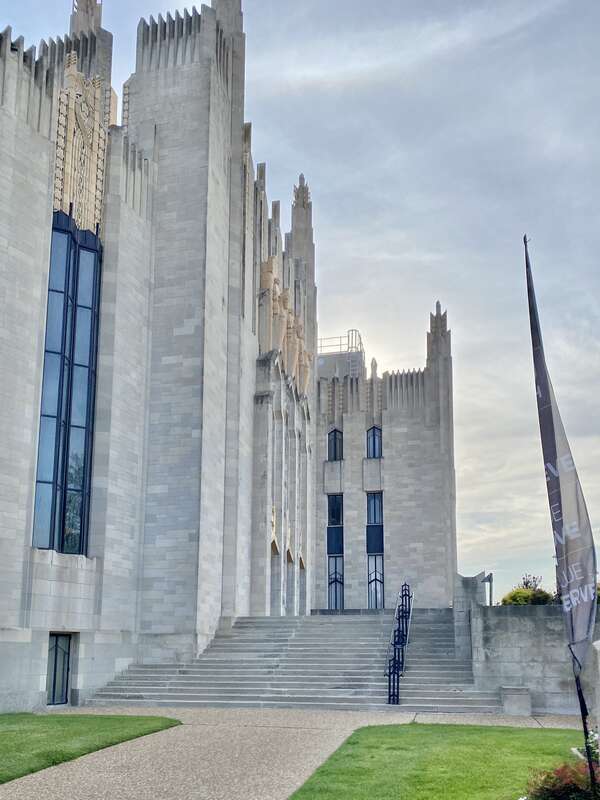 Built in 1927-1929, this Art Deco-style building was designed by Bruce Goff and Adah Robinson for the congregation of Boston Avenue United Methodist Church, organized in 1893 as a part of the Methodist Episcopal Church, South.  The building was