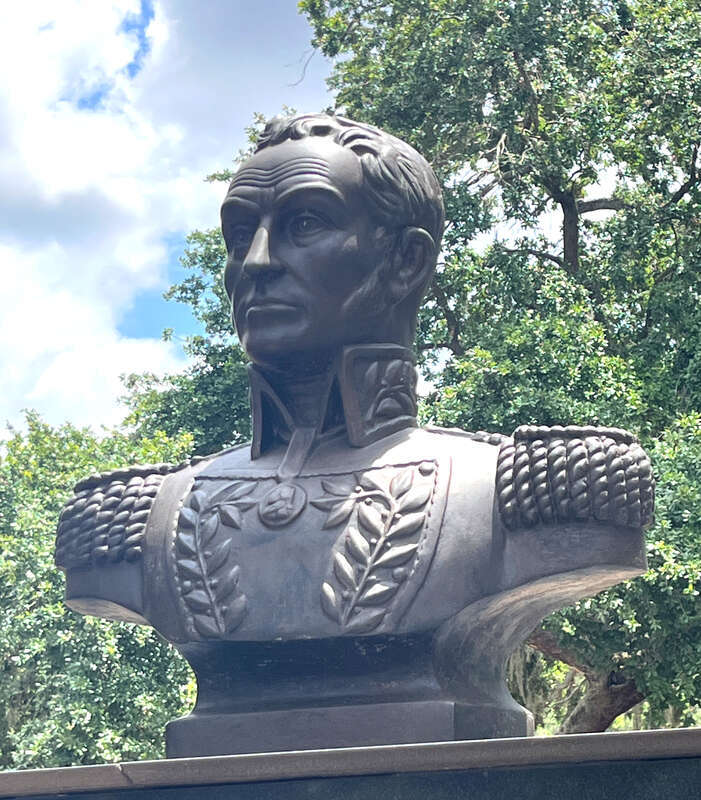 Bust of Simón Bolívar, Orlando May 2023.