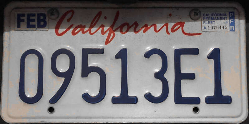 California truck plate 2010 series