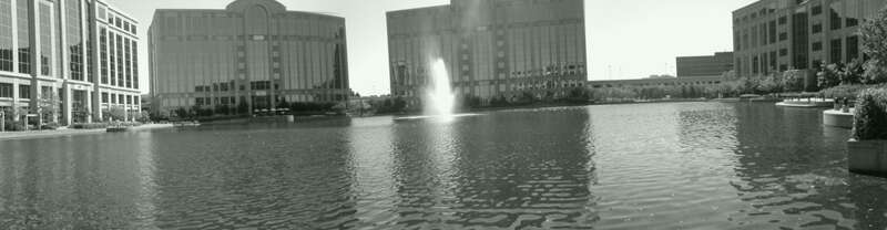 Centennial Lakes Plaza (b&amp;amp;w) pano