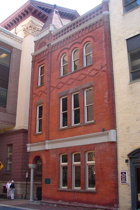 Charlie Wagner's Cafe, on the NRHP since December 29, 1983, at 40 East Grant Street, hidden behind the County Courthouse in the Central Business District of Lancaster, Lancaster County, Pennsylvania