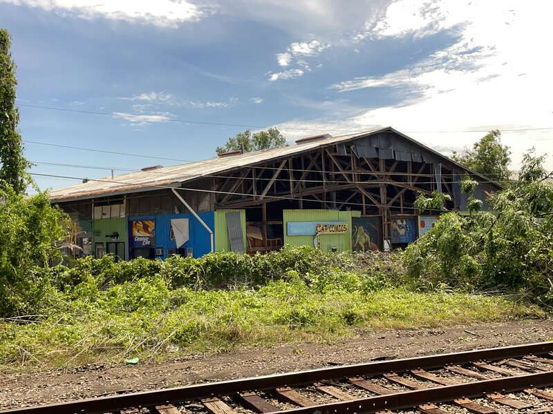 Tornado damage at Railroad Square in Tallahassee, Florida.