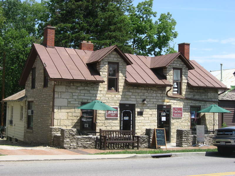 Front of the Dr. McKitrick House, located at 16 N. High Street (State Route 745) in Dublin, Ohio, United States.  Built in 1843, it is listed on the National Register of Historic Places.